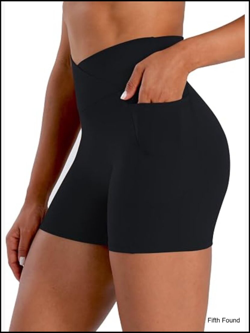 High Waist Scrunch Biker Shorts with Pockets Tummy Control Yoga Gym Activewear
